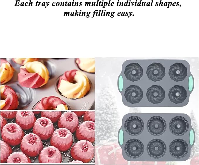 Wreath Ice Mold, Christmas Wreath Ice Cube Tray Mold, Holiday Christmas Shaped Silicone Ice Cube Making Trays/Molds, 6 Hole Silicone DIY Mold Suitable for Ice Cubes, Cakes, Soap (Type-A)