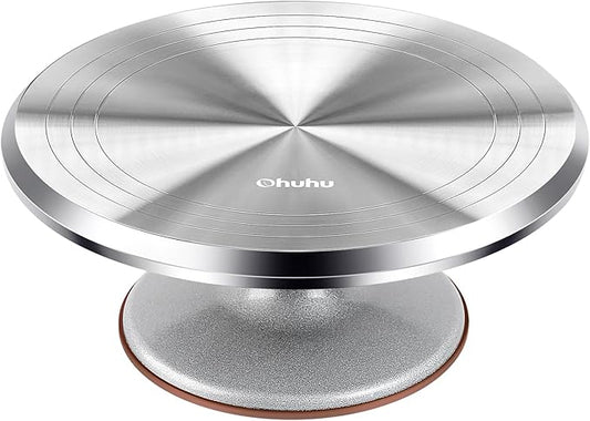 Ohuhu Cake Stand, Aluminium 12''Cake Turntable Decorating Bakery Supplies - BPA-Free Frosting Spinner Rotating Revolving Lazy Susan Christmas Gifts