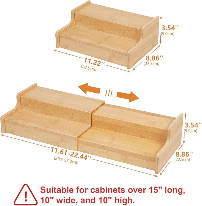 Hongtamoya 2-Tier Expandable Bamboo Coffee Mug Holder, Mug Organizer for Kitchen Cabinets, Mug Cup Rack, Multi-Functional Cup Holder Shelf, Coffee Bar Organizer, Home - Image 7