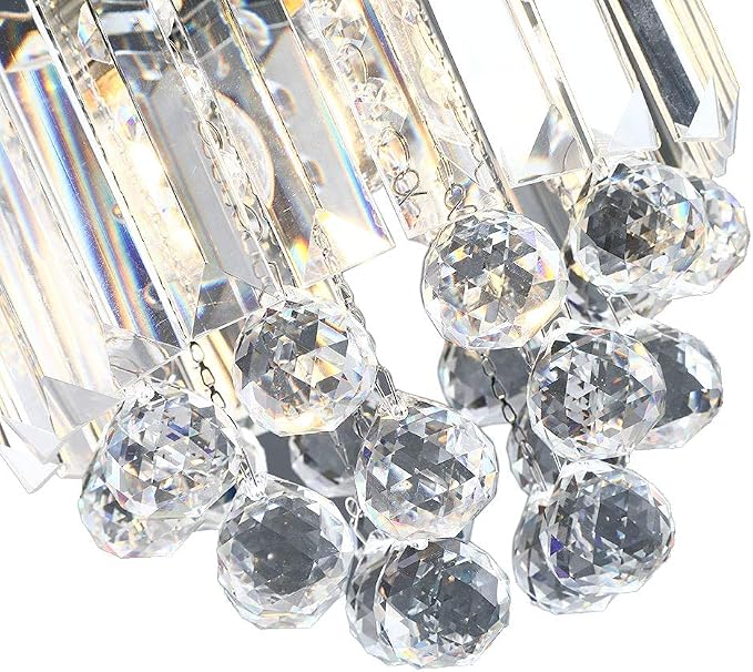 TFCFL 2 Pcs/3 Pcs Glass & Crystal Pendant Light with Crystal Beads Modern Light Glass Pendant Lighting Fixture for Kitchen Island Dining Room Cafe Shops Restaurants (3 Pcs-Clear) - Image 6