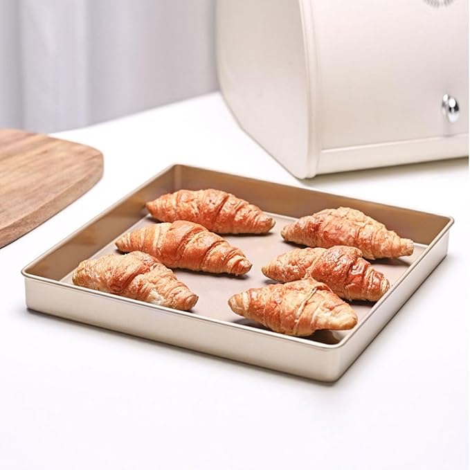 Baking Sheet Pan, Non-Stick Carbon Steel Oven Tray with Even Heat Distribution for Cookies Pastry Cupcakes, 24.5x20.8cm 28.5x28.5cm Size Sheet Pans for Home Commercial Kitchen Use - Image 4