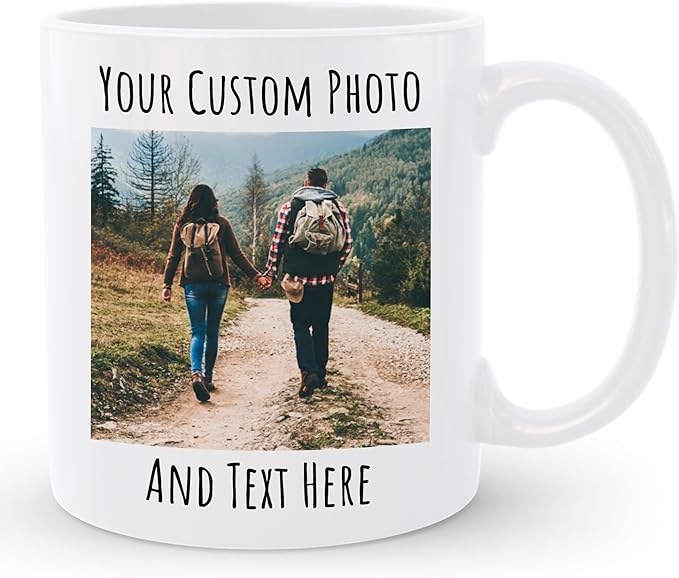 Personalized Coffee Mug, Custom Picture Text or Logo Ceramic Mug, Customized Gift for Men & Women, Taza Personalizada with Photo and Words, Customizable 11 Oz Tea Cup | White by Giftbees