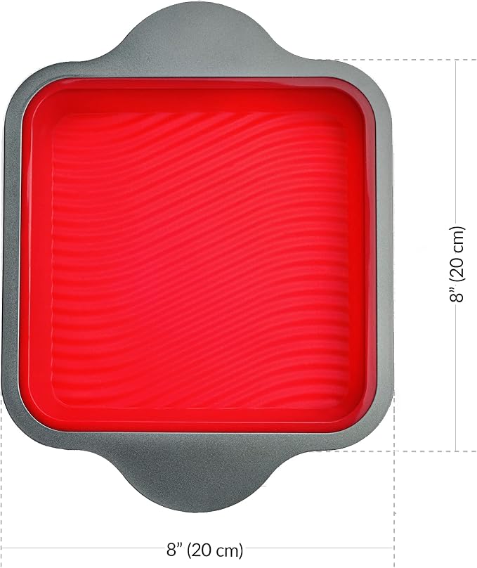 Non-Stick Baking Extravaganza: Silicone Square Cake & Brownie Pan + Steel Cookie Sheet Pan - Oven, Microwave, Dishwasher Safe with Durable Steel Frames - Image 6