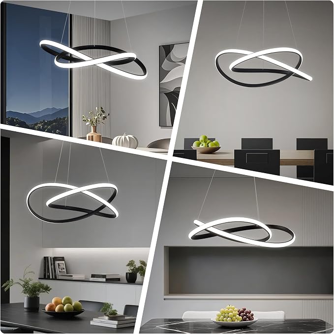 Modern LED Chandelier for Dining Room Pendant Light Fixture 40W | 5CCT/2700K-5000K,Dimmable,For Bedroom,Living Room,Dining Room,Kitchen,Kids Nursery,Home Office - Image 6