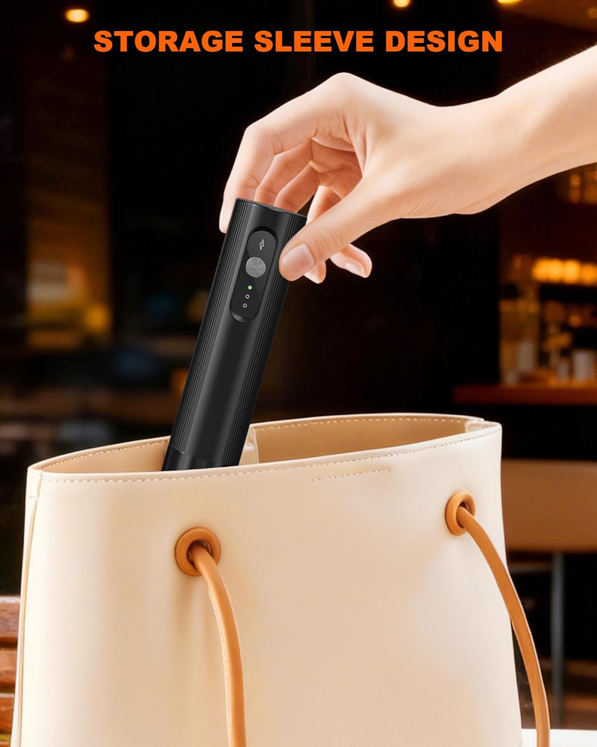 Rechargeable 3-Speed Milk Frother Wand (Black)