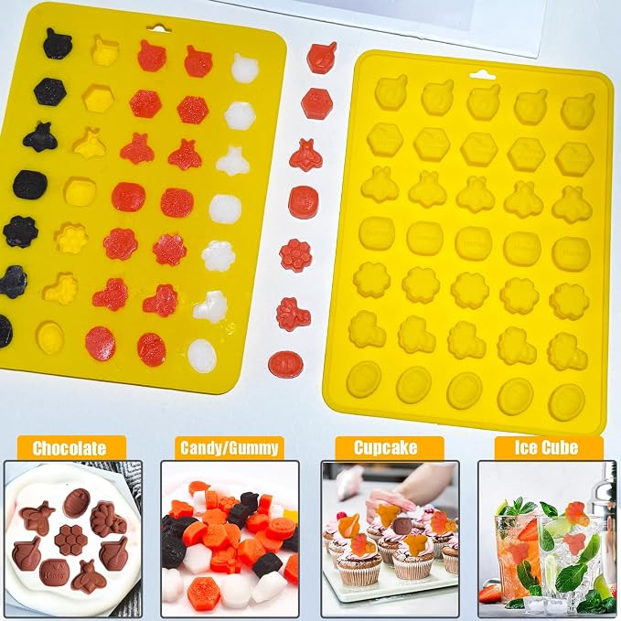 2Pack Honey Bee Chocolate Mold Bee Silicone Molds Honeycomb Chocolate Mold Honeypots Honey Dippers Shape Candy Molds Baking Moulds Gummy Fondant Ice Cube Candle Mold for Sugar Dessert Cupcake Decor - Image 4