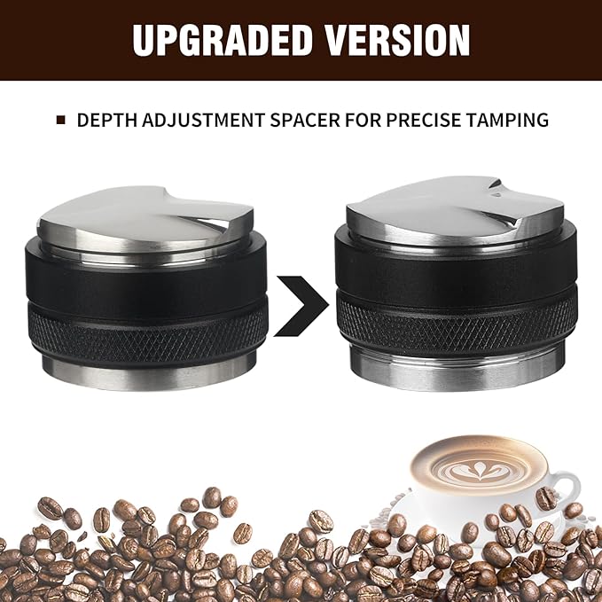 51mm Coffee Distributor & Hand Tamper, Dual Head Coffee Leveler Espresso Distributor for All 51mm Espresso Portafilter, Compatible with Delonghi Portafilter