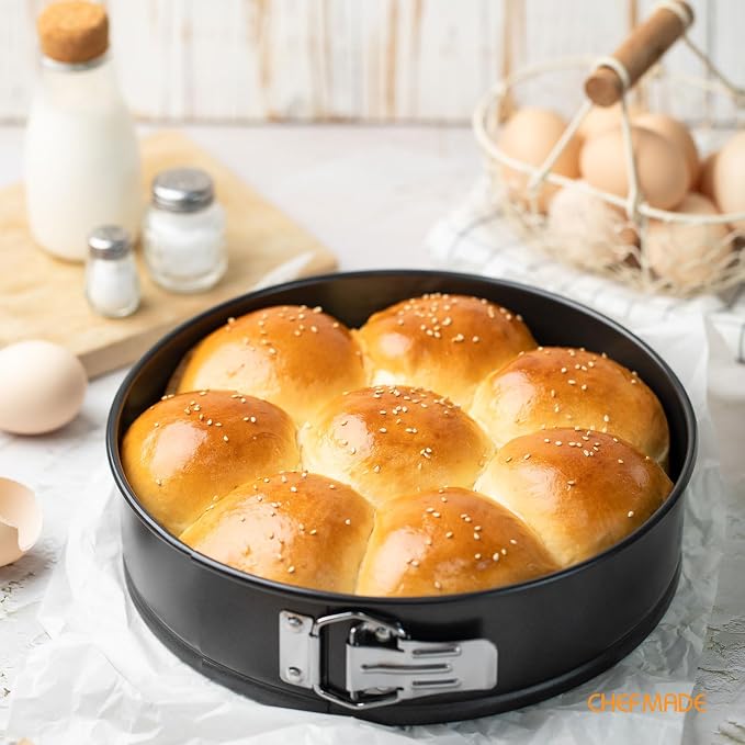 CHEFMADE Springform Pan, 10 Inch Round Cake Pan with Removable Bottom，Chiffon Bakeware for Oven and Instant Pot (Black) - Image 4