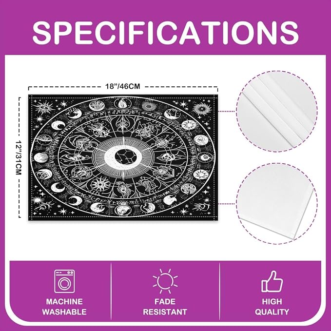 Feelyou Astrology Space Placemats Set of 4 18"x12" Galaxy Placemat for Kitchen Dining Table Decor Indoor Outdoor for Kids Teens Adults Cosmic Celestial Table Place Mats, Sun Moon - Image 4