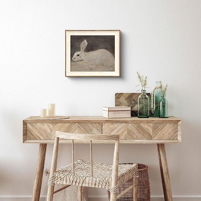 XOCUUI Vintage Rabbit Wall Art - Spring Easter Bunny Poster Decor - Modern Farmhouse Easter Egg Decoration for Bedroom Living Room - Rabbit Lover Gift - Rustic French Country Decor 8x10 - Unframed - Image 5