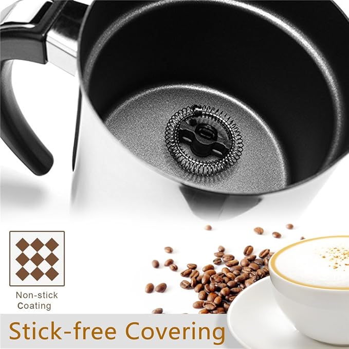 Milk Frother, Electric Milk Frother & Steamer for Latte, Cappuccino, Hot Chocolate, Automatic Milk Foamer with Hot and Cold Milk Functionality, Stainless Steel, Strix Control (silver)