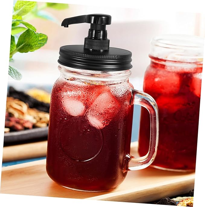 Mason Jar Syrup Dispenser Pump Replacement for Bottles Kitchen Bottle Pump for Honey Sauce and Syrup Easy Operation Versatile Condiment Dispenser for Pantry and Dining