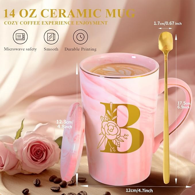 Personalized Ceramic Coffee Mug with Lid Tea Cup Women Girl Friend Birthday Gifts 16th 18th 19th 20th 21st 30th 40th 50th 60th 70th 80th 45th 65th 75th 1974 1964 40 60 70 Year Old Funny Meaningful,B - Image 4