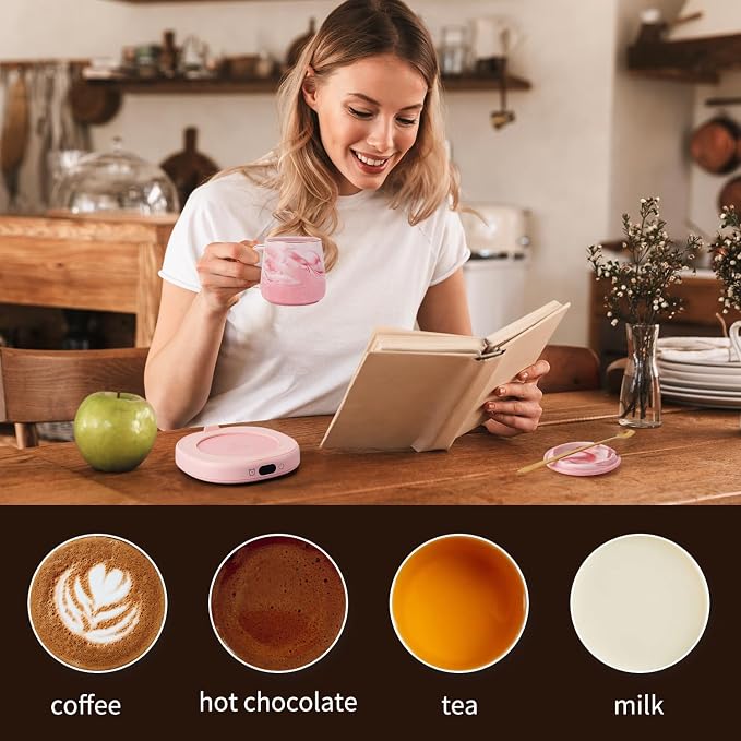 Coffee Mug Warmer & Not A Day Mug Set, Coffee Cup Warmer for Desk, 4 Temperature Setting, Smart Electric Beverage Warmer for Coffee, Tea, 8-Hours Auto Shut Off - Image 5