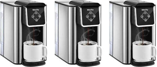 Mecity Coffee Maker 3 in 1 Single Serve Coffee Machine,Compatible with K cup Capsules,Instant-Coffee Pot,Tea maker,6,8,10 Oz Cup,Removable 50 Oz Water Reservoir,120V 1150W,(Pack of 3) by Mecity