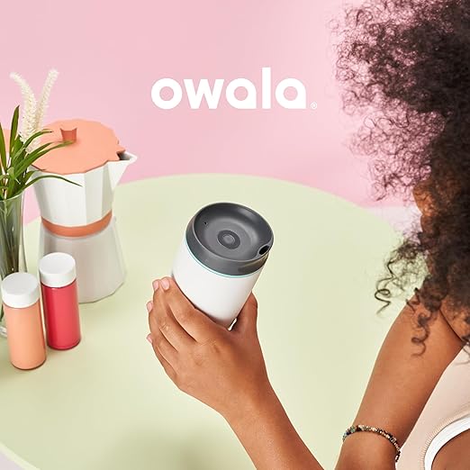 Owala SmoothSip Insulated Stainless Steel Coffee Tumbler, Reusable Iced Cup, Hot Coffee Travel Mug, BPA Free 20 oz, Gray (Cloudscape) (Pack of 8)