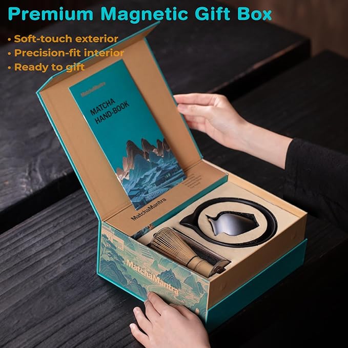 Premium Matcha Ceremony Set – Complete 9-Pcs Ritual Kit – Presented in Luxury Magnetic Gift Box, Perfect for Gifting or Self-Care (Black)