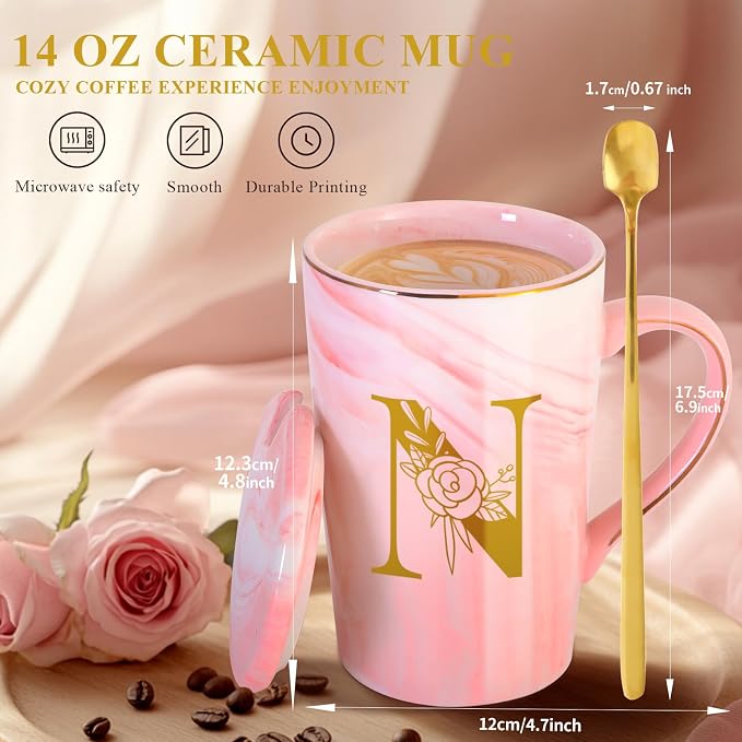 Personalized Ceramic Coffee Mug with Lid Tea Cup Women Wife Anniversary Her 1 2 3 5 6 7 8 10 14 20 25 40 50 Year Cotton Copper Gifts Ivory Bronze Leather Iron Paper First 6th 10th 25th 40th 50th 60,N - Image 4