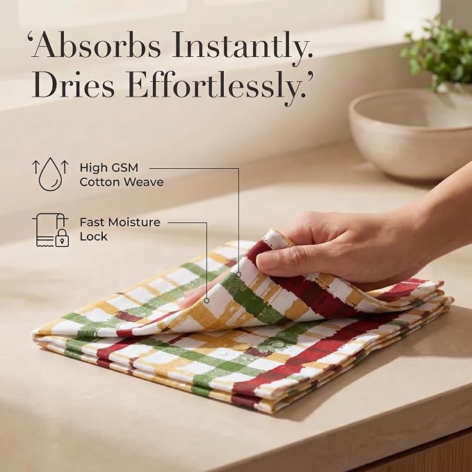 Urban Villa Cloth Napkins Cotton 20x20 (Set of 12) Check Print - Image 3