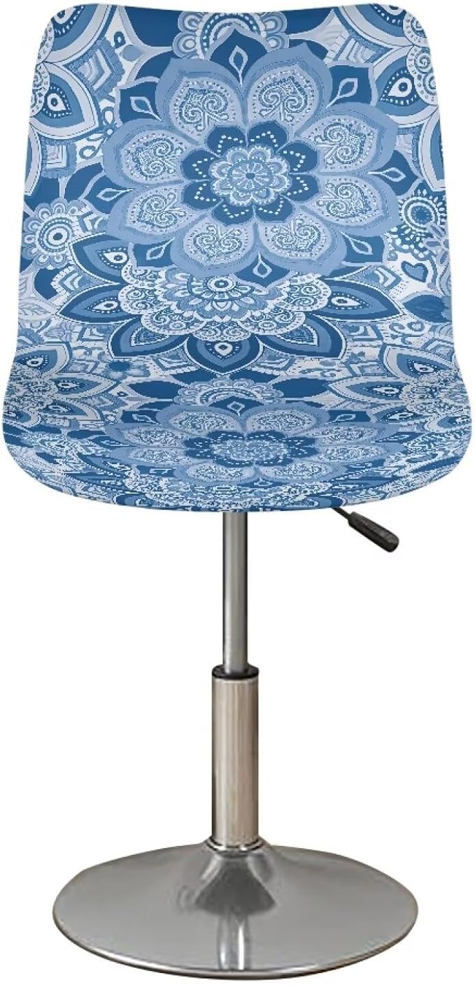 Blue Mandala Flower Bar Stool Cover Bar Chair Slipcovers for Dining Room Kitchen Bar Counter Height Chairs Covers Stool Protective Cover - Image 2