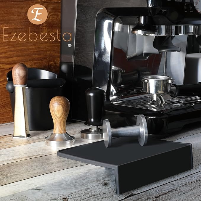 53mm Coffee Tamper Espresso Press with Tamper Mat Tamper with 304 Stainless Steel Base Wooden Handle Barista Espresso Machines Accessory (53mm)