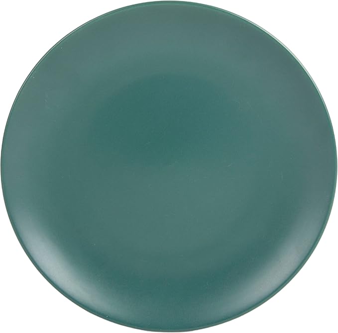 10 Strawberry Street Wazee Matte 10.5" Coupe Dinner Plate, Set of 6, Emerald Green - Image 4