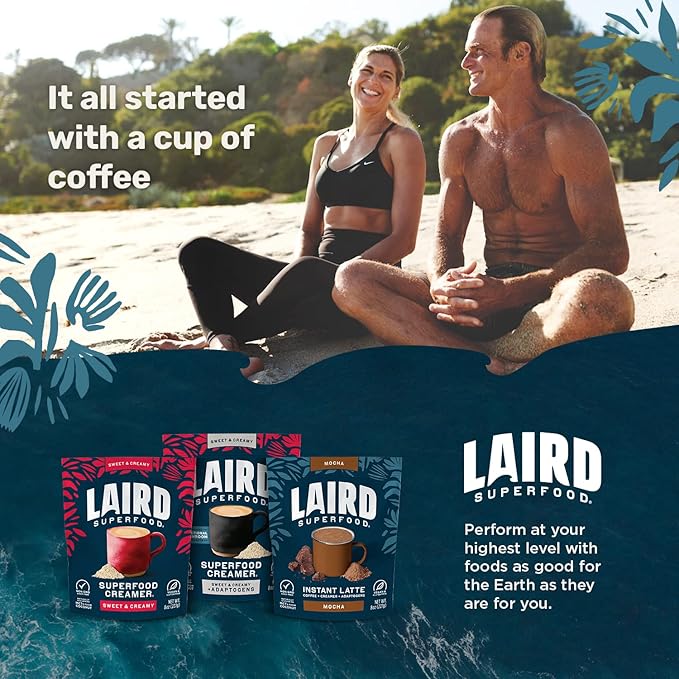 Laird Superfood Non-Dairy Original Superfood Vanilla Coconut Powder Coffee Creamer, Gluten Free, Non-GMO, Vegan, 16 oz. Bag, Pack of 1