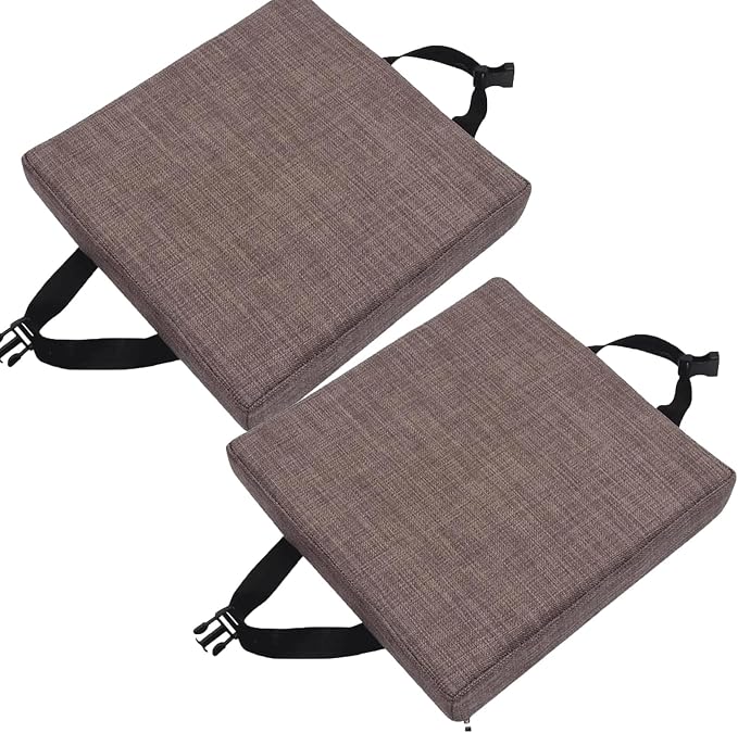 Square Cushion Set of 2 for Bar Stool 14x14/15*15/12*12 Seat Pad Thicked 5/8cm With Ties - Dining Chair Cushion for Home Kitchen (Color: 8#) by Unknown