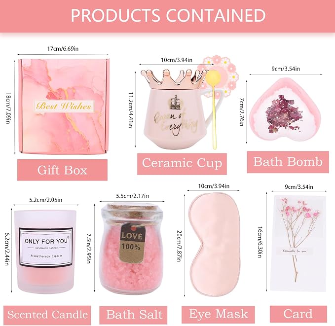 Arawat Unique Happy Birthday Gifts for Women Best Friend Sister Grandma and Mom Funny Retirement Gift for Woman Her Pink Get Well Soon Gifts Basket Queen Everything Mug Valentine's Day Gifts for Women - Image 7