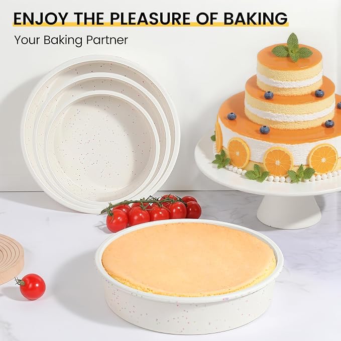 Vinino 6/8/10 Inch Cake Pan Set, 3 Pack Silicone Mold with Steel Frame | 3 Sizes for Versatile Baking, Perfect for Layer Cakes, Cheesecakes & Desserts, Easy Release Design - Image 7
