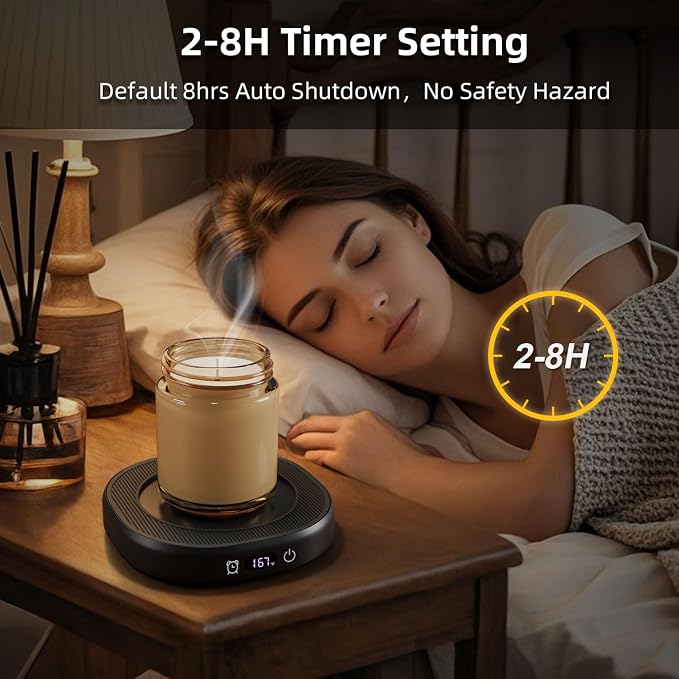Coffee Mug Warmer Set Electric Heated Beverage Tea Cup Warmer for Desk | Awesome Mug Warmer Set Coffee Accessories, 4 Temperature Control, 8 Hours Auto Shut Off, Office Men Christmas Birthday Gift - Image 5