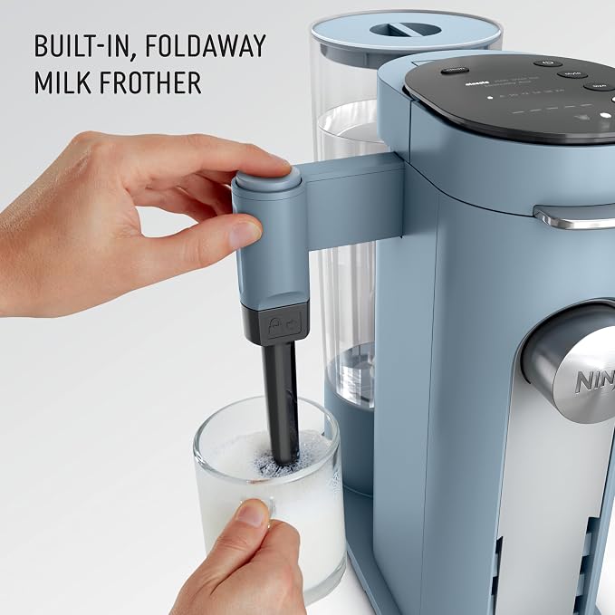 Ninja Pod & Grounds XL Coffee Maker, K-Cup Compatible, Denim Blue, PB055ABL | Brews Grounds, Compact Design, Built-In Milk Frother, 68-oz. Reservoir, 6oz. Cup-24oz. Mug Sizes - Image 4