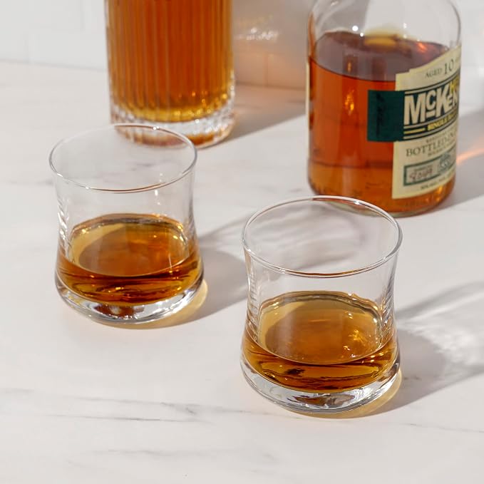True Bourbon Glass, Whiskey Glasses, Clear Tumbler for Old Fashioned, Scotch, Vodka, Tequila, Brandy, Rum, Gin, Home Bar Glassware, 10 oz Set of 4 - Image 5
