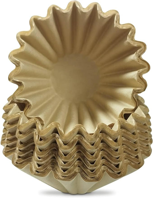100 Pack 1-4 Cup Coffee Filters, Disposable Basket Coffee Filter for A Good Brew - Efficient and Convenient Small Coffee Filters 1 Cup - Eco-friendly and Biodegradable (Natural-1, 155/45)