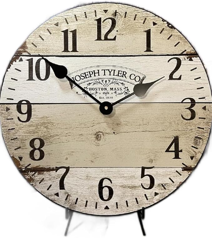 The Big Clock Store Vintage Barnwood Wall Clock | Handcrafted in USA | Silent Non-Ticking Mechanism | Beautiful Color | Rustic Decor for Living Room | Battery Operated (12-Inch) by The+Big+Clock+Store