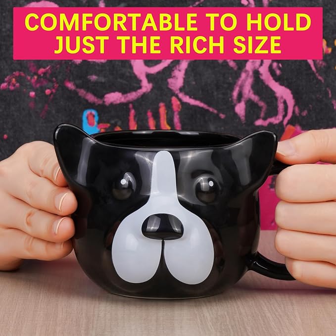 Dog Mug 14 oz Cute Ceramic Coffee Mug 3D Porcelain Tea Cup for Women Men Kids - Kawaii Dog Lover Gift for Christmas Housewarming Holiday Birthday - Image 6