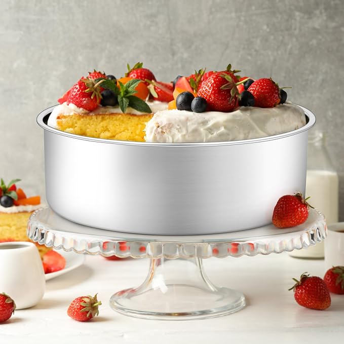 Leonyo 8 Inch Cake Pan, Stainless Steel Circle Baking Pans Set, 3 Pieces Round Layer Cake Tin for Wedding Birthday, Even Heating, Non Toxic & Healthy, Heavy-Duty, Dishwasher Safe - Image 7