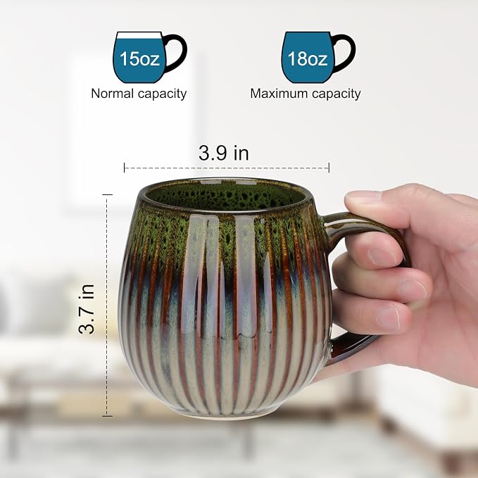 CosyCorner Ceramic Coffee Mug, 17 oz Large Coffee Cups for Home and Office, Ceramic Cup for Coffee & Tea（B） - Image 2