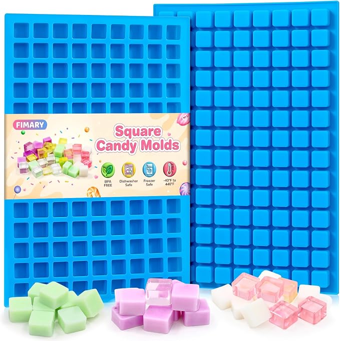 Square Silicone Candy Molds - Mini Silicone Molds for Hard Candy, Chocolate, Gummy, Caramel, Ganache, Ice Cubes by Fimary