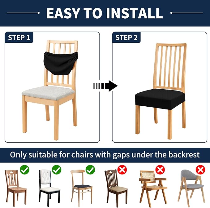 BIETYONE Waterproof Dining Chair Covers, Stretch Seat Protector, Washable | 4 Pack, Waterproof, Spill Resistant, Washable, Stretch Fit, Easy Clean Chair Protector - Image 5