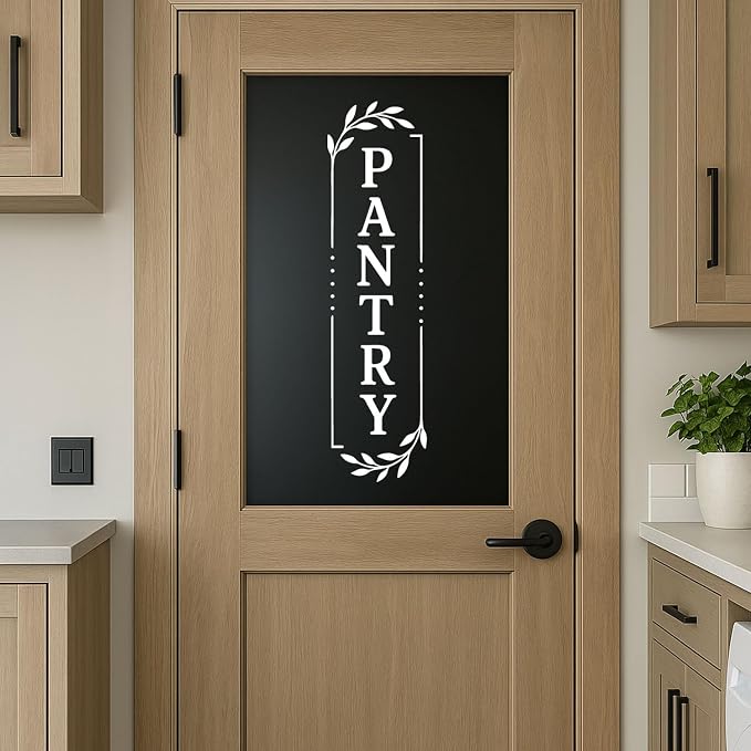 Pantry Door Lettering Vinyl Decal: White 7 x 26 Inch Vertical Design | Tall PANTRY Lettering Adds A Distinct Farmhouse Accent To Smooth Dark-Colored Doors - Image 6