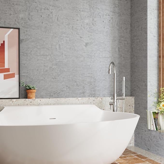 CRE8TIVE 24"x708" Large Size Concrete Contact Paper Grey Extra Thick Texture Cement Wallpaper for Walls Stick and Peel Removable Waterproof Industrial Vinyl Wall Murals for Bedroom Countertop Cabinet - Image 3