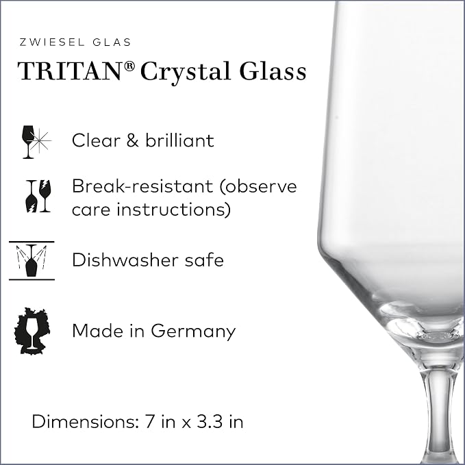 Zwiesel Glas Pure Water Glass (Set of 6), Drinking Glasses for Water, Dishwasher-Safe Machine-Made Tritan Crystal Glasses, Made in Germany (15 Ounce) - Image 2