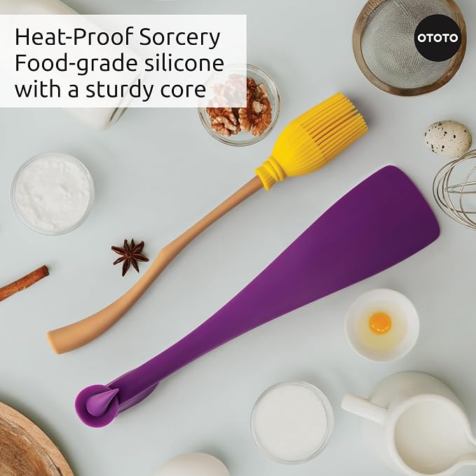 OTOTO Spatula and Pastry Brush - Silicone Heat Resistant and Basting Brush, Cooking and Baking Spatula, Spooky Witchy Gifts, Gothic Kitchen Halloween Gifts, Unique Kitchen Gadgets (Witchin) - Image 6