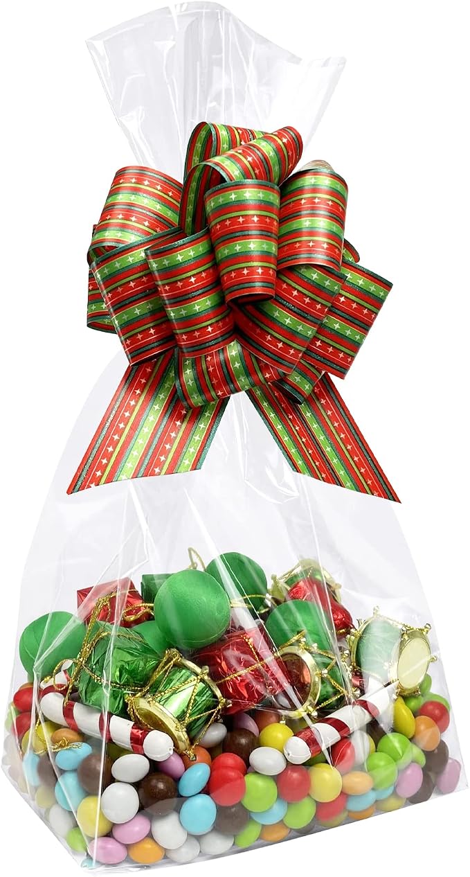 Morepack Gusseted Flat Bottom Cellophane Bags 6x4x13 Inch 50Pcs | with Paper Insert by Morepack