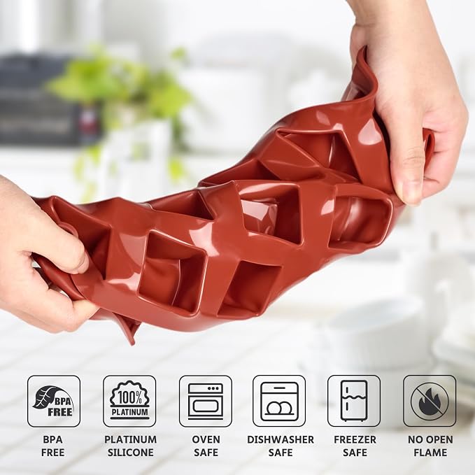 Puyeipt Mini Square Silicone Chocolate Molds, 2 Pack, 30 Cavities | 1.4" x 1.4" x 1" Candy Baking Molds for Cake, Candy, Jello, Truffle, Brownie, Soap, Ice Cream - Image 3