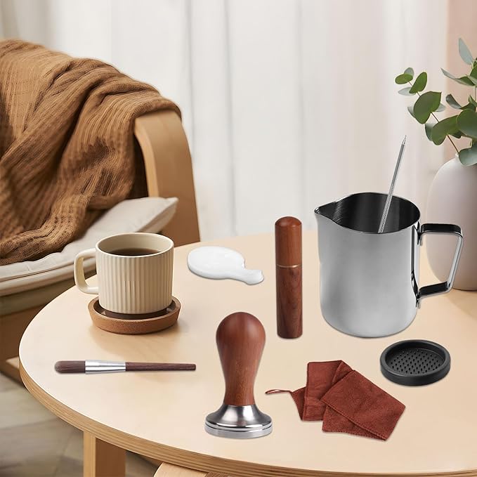 23 PCS Espresso Tamper Set,Coffee Accessories Kit Barista Kit,with 51mm Espresso Tamper,WDT Tool,Frothing Pitcher,Tamper Mat,Barista Towel,Coffee Brush,Latte Art Pen and Decorative Stencils