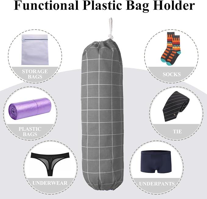 Plastic Bag Holder, Wall Mount Plastic Bag Organizer Dispenser, Heavy Duty Grocery Bag Storage Holder for Home Kitchen Camper - Image 4