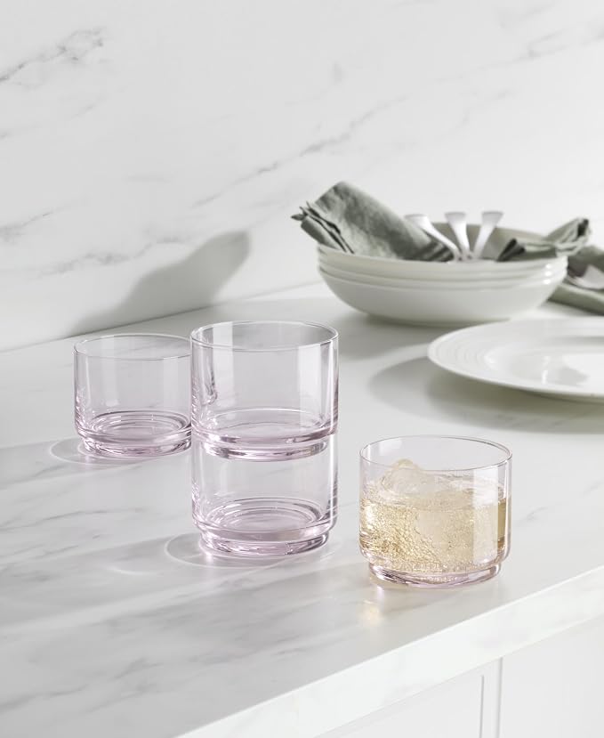 Lenox 897837 Tuscany Classics Stackable Short Glasses, Set Of 4, Blush - Image 3