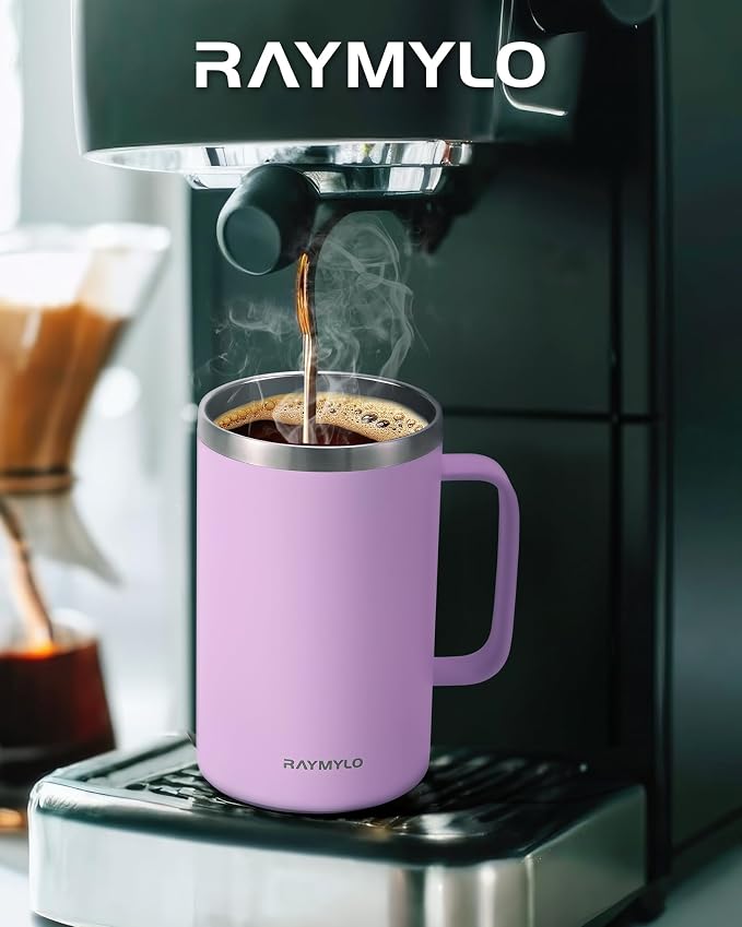 RAYMYLO Insulated Coffee Mug 24 oz, Spill-Proof & Detachable Slider Lid | Double Wall Stainless Steel with Thorough Clean Lid & Handle, Cold for 9 Hrs, Suitable for Camp Home Office - Image 7